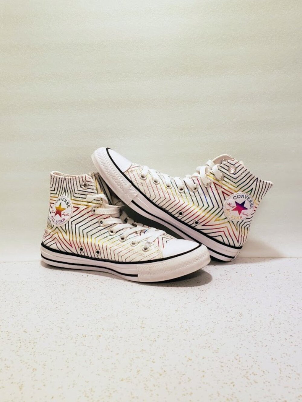 Converse Chuck Taylor All Star Exploding Rainbow Metallic Star High Top Sneakers